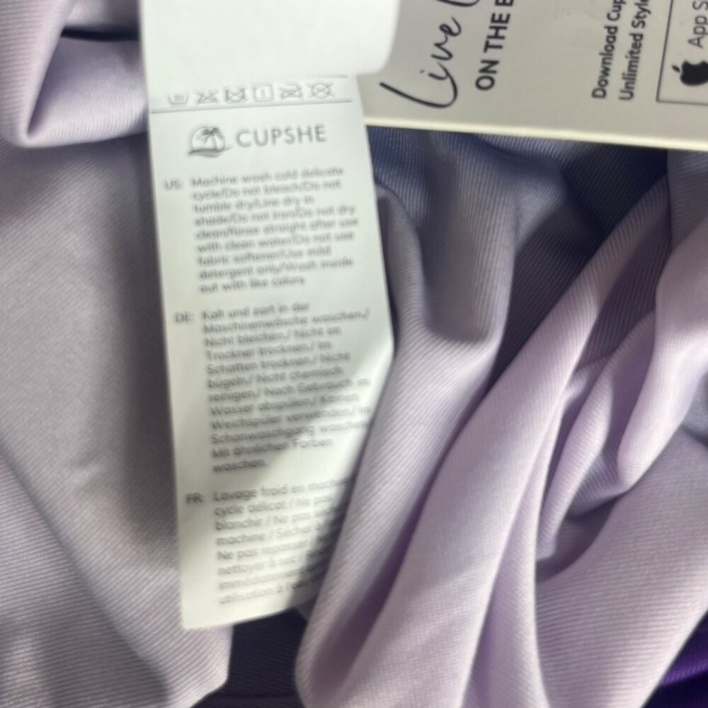 Cupshe One Shoulder One Piece Colorblock Swimsuit Small Purple New - Picture 8 of 10